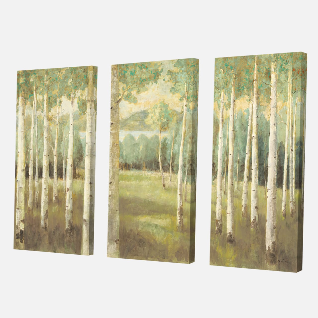 Designart - Aspens Neutral Forest - Traditional Gallery-wrapped Canvas